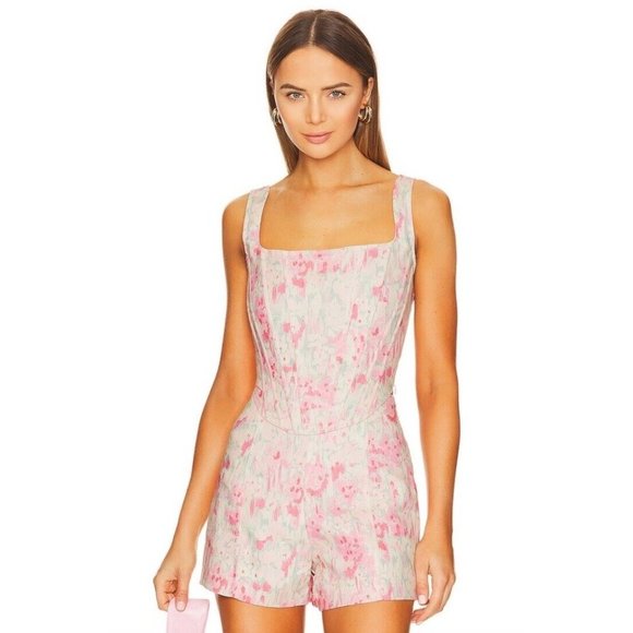 Aureta. Sophia Bustier Summer Meadow Floral Linen - Picture 1 of 4